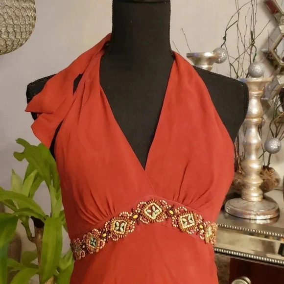 Bcbg Maxazaria silk backless dress size 8 - Picture 2 of 4